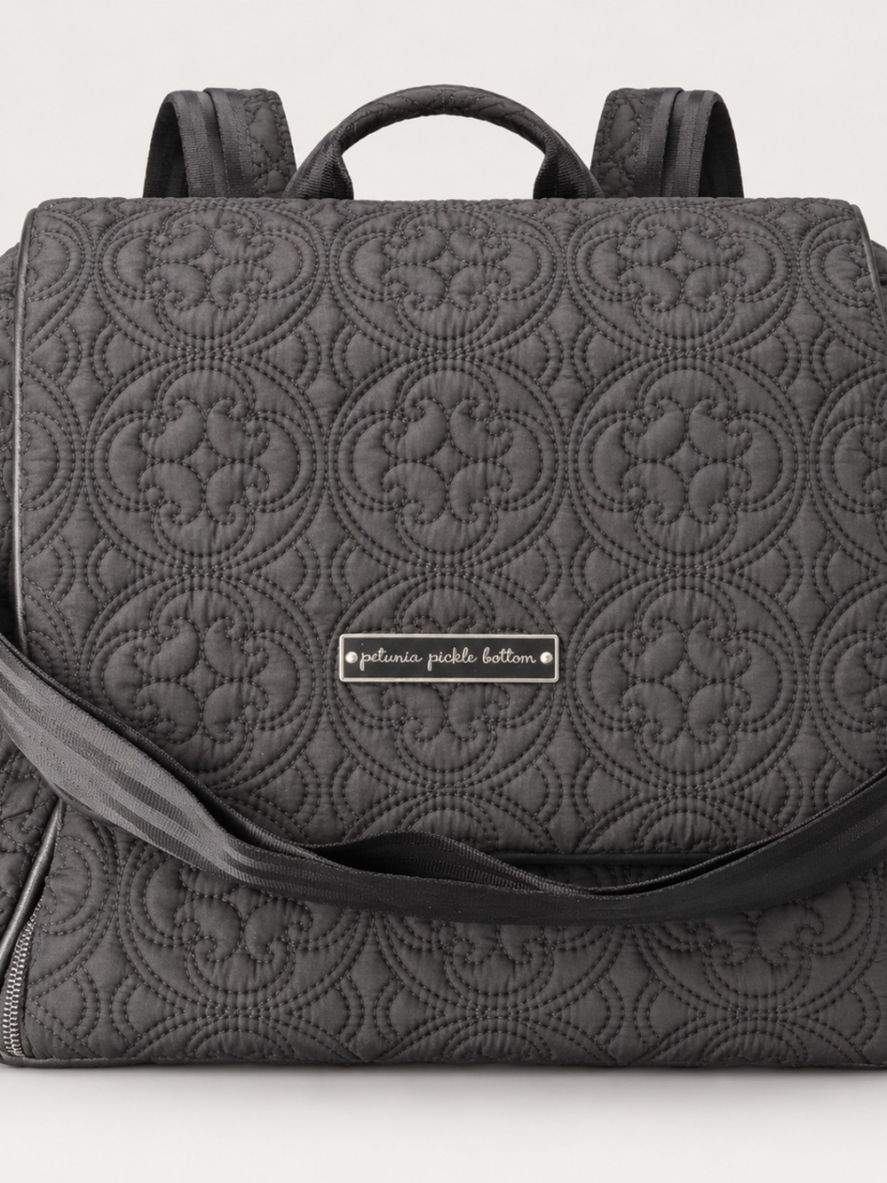 Petunia Pickle Bottom Quilted Charcoal Black Backpack
